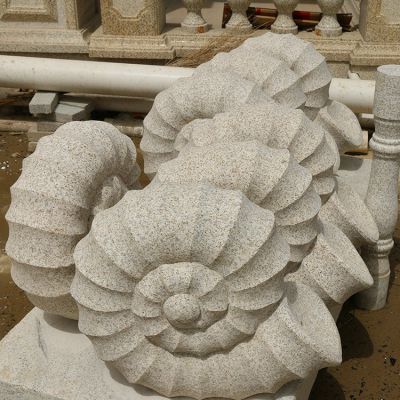 石雕海螺，砂巖雕刻石材海螺雕塑
