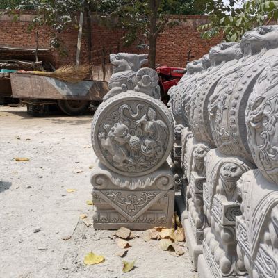 抱鼓漢白玉仿古門(mén)墩抱鼓石古鎮(zhèn)庭院景觀雕塑