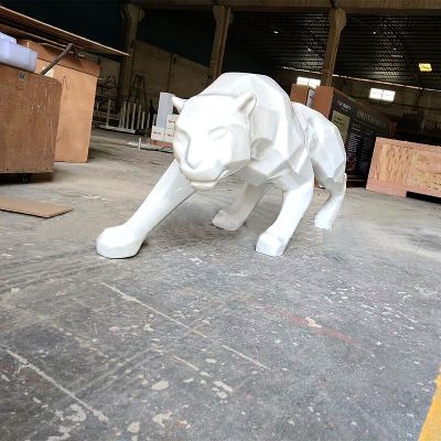 公園白鋼切面、電鍍、拋光、拉絲豹子雕塑