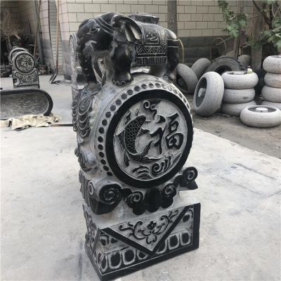 廠家直銷庭院別墅門(mén)口大型仿古做舊青石石雕抱鼓石雕塑