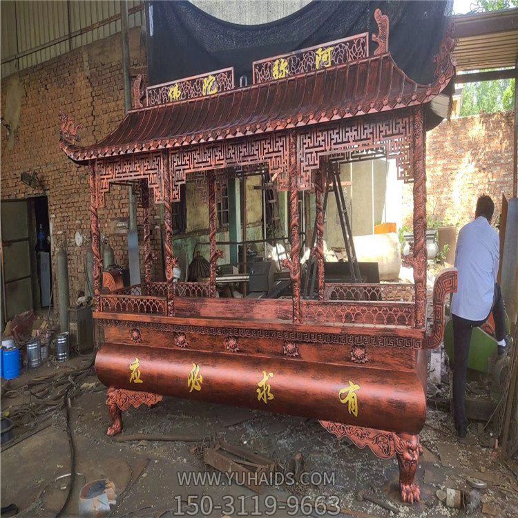 有求必應(yīng)銅雕香爐，寺廟焚香爐雕塑