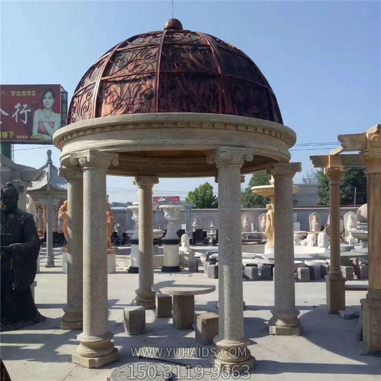 花崗巖鑄銅圓頂花園廣場擺放歐式?jīng)鐾さ袼?>
                                <h2>花崗巖鑄銅圓頂花園廣場擺放歐式?jīng)鐾さ袼?參數(shù)說明</h2>
                                                                        <table>
                                      <tr>
                                        <th>產(chǎn)品標題</th>
                                        <td>花崗巖鑄銅圓頂花園廣場擺放歐式?jīng)鐾さ袼?/td>
                                      </tr>
                                      <tr>
                                        <th>發(fā)布時間</th>
                                        <td>2023-06-07 10:52</td>
                                      </tr>
                                      <tr>
                                        <th>價格</th>
                                        <td><span>電話咨詢</td>
                                      </tr>
                                                                              <tr>
                                          <th>雕刻內(nèi)容</th>
                                          <td>涼亭</td>
                                        </tr>
                                                                              <tr>
                                          <th>應(yīng)用場所</th>
                                          <td>廣場</td>
                                        </tr>
                                                                              <tr>
                                          <th>制作材質(zhì)</th>
                                          <td>花崗巖、鑄銅</td>
                                        </tr>
                                                                          </table>
                                <h2>花崗巖鑄銅圓頂花園廣場擺放歐式?jīng)鐾さ袼?詳細說明</h2>
                                <p>玉海雕塑是一家綜合性的雕塑公司，擁有多款花崗巖鑄銅圓頂花園廣場擺放歐式?jīng)鐾さ袼苣Ｐ?，可加工定制多種花崗巖鑄銅圓頂花園廣場擺放歐式?jīng)鐾さ袼埽С植馁|(zhì)、樣式、風格、尺寸大小等方面的調(diào)整修改定制。我們所加工制作的花崗巖鑄銅圓頂花園廣場擺放歐式?jīng)鐾さ袼苜|(zhì)優(yōu)價廉，遍布全國多個省市地區(qū)，想要了解更多案例圖片，請電話或微信咨詢。材質(zhì)、大小、樣式等都可以按需定制，還可根據(jù)您提供給的花崗巖鑄銅圓頂花園廣場擺放歐式?jīng)鐾さ袼軜訄D進行制作！如有相關(guān)需求，歡迎致電（微信同號）：<span>150-3119-9663</span></p>
                                                                <div   class=