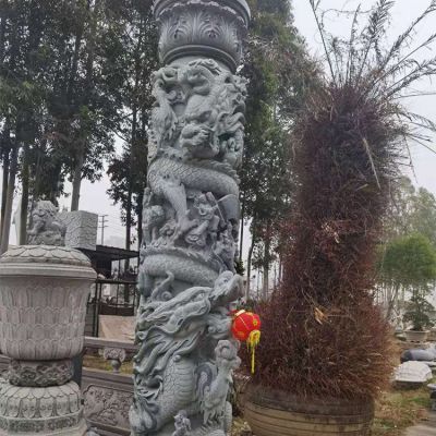 盤龍柱，青石石雕龍柱子