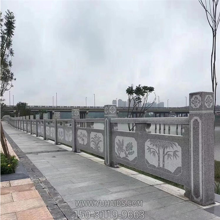 花崗巖客戶(hù)欄板，步道護(hù)欄板雕塑