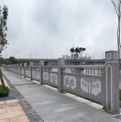 花崗巖雕花石欄板，市政路橋護欄
