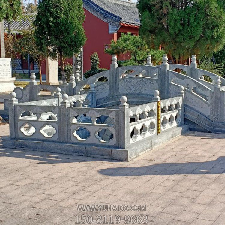 花崗巖石雕小橋，橋欄桿護(hù)欄雕塑