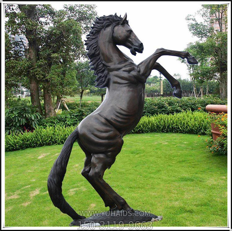 玻璃鋼立馬，仿銅馬兒雕塑