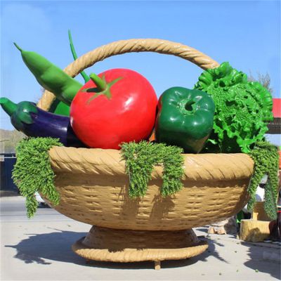 玻璃鋼戶(hù)外園林大型蔬菜藍(lán)雕塑