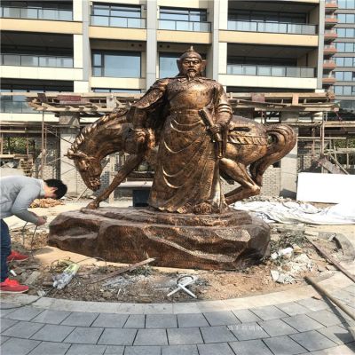 岳飛銅雕，玻璃鋼仿銅歷史名人，民族英雄人物雕塑