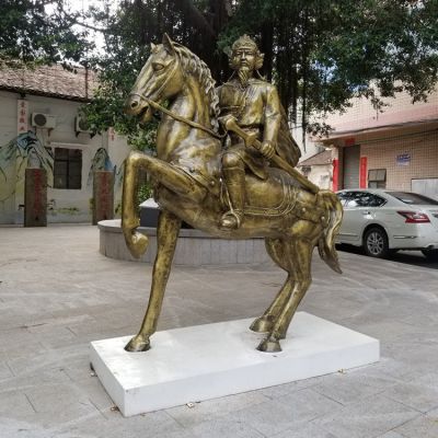 古代將軍，騎馬人物銅雕