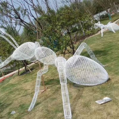 不銹鋼螞蟻，鐵藝網(wǎng)格螞蟻景觀擺件