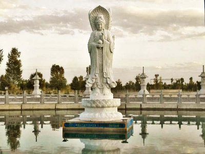 戶(hù)外景區(qū)大型漢白玉石雕觀音雕塑
