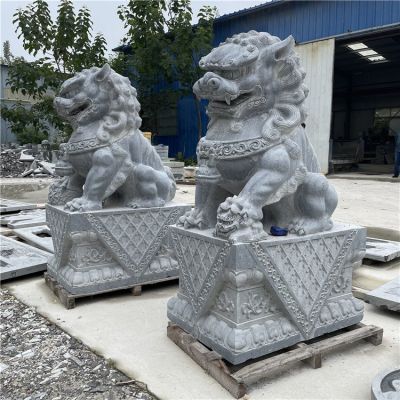 青石大獅子，2米5高大門鎮(zhèn)宅石雕獅子