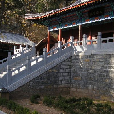 石雕欄桿，寺廟臺(tái)階欄桿扶手