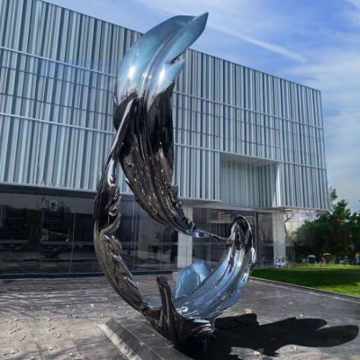 酒店會(huì)所廣場(chǎng)門(mén)口大型不銹鋼鏡面羽毛雕塑