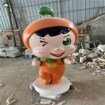 玻璃鋼卡通人物，橘子橙子公仔形象