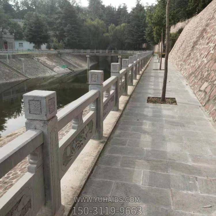 城市河道護(hù)欄石欄桿，花崗巖石刻欄桿雕塑