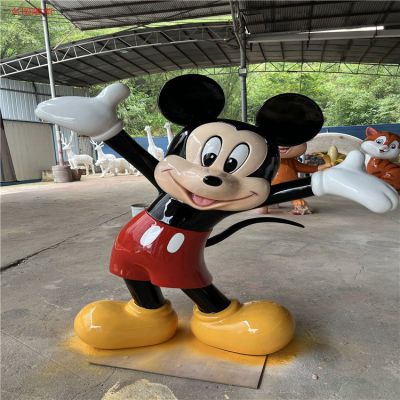 米老鼠玻璃鋼卡通人物雕塑，幼兒園游樂園動漫人物擺件