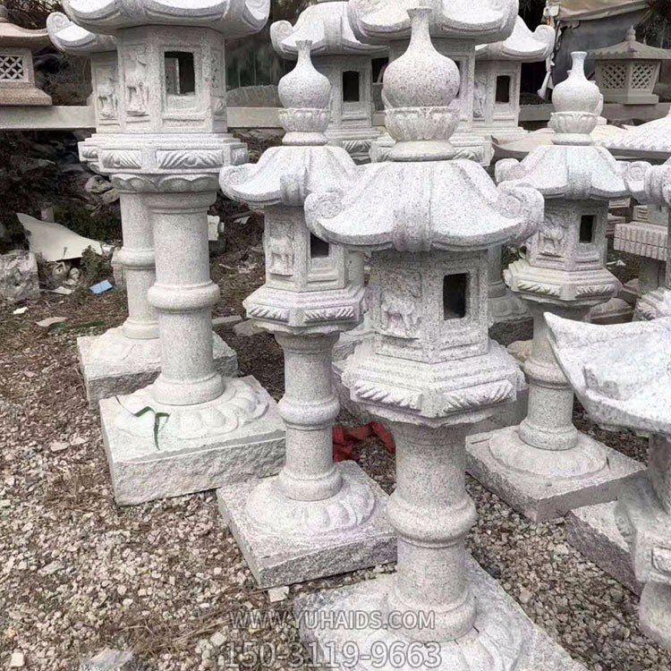 花崗巖石雕燈，中國傳統古建照明燈籠雕塑