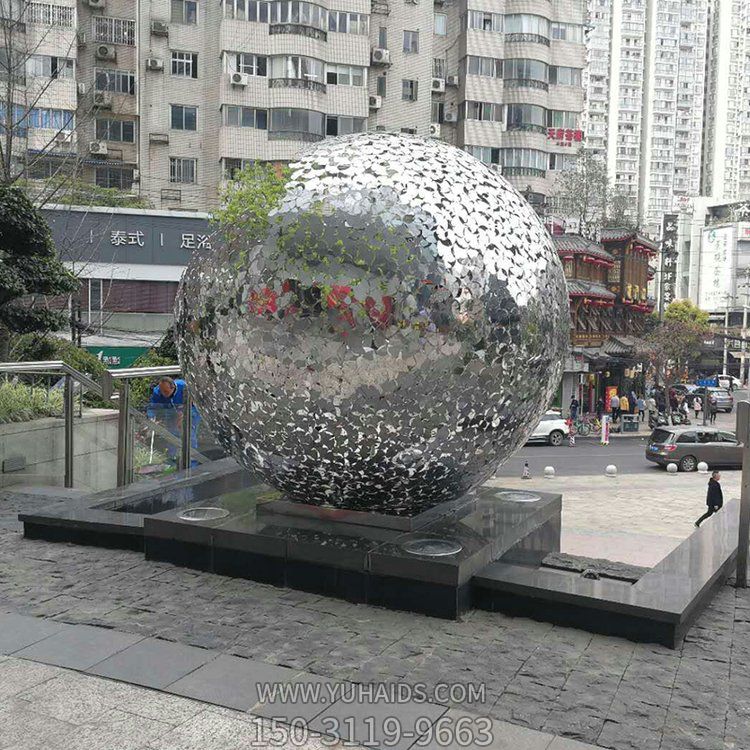 不銹鋼鏤空球，水景裝飾景觀雕塑