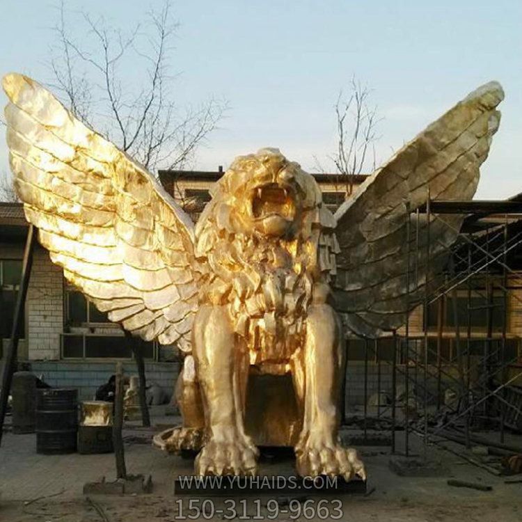 戶(hù)外廣場(chǎng)大型噴漆銅雕獅子別墅園林景觀雕塑