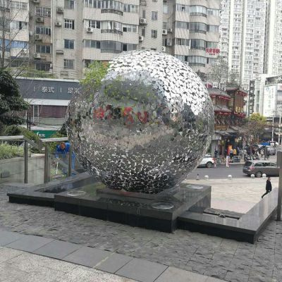 不銹鋼鏤空球，水景裝飾景觀雕塑