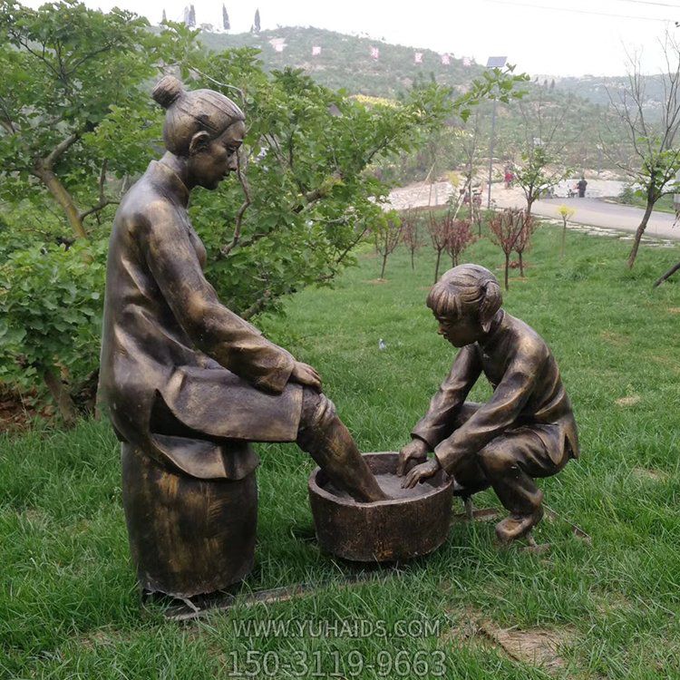 給媽媽洗腳，中國傳統(tǒng)禮儀，孝道主題人物雕塑