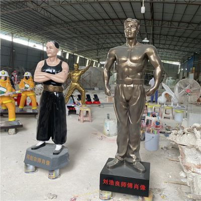 玻璃鋼人物塑像，仿銅人物和彩繪人物