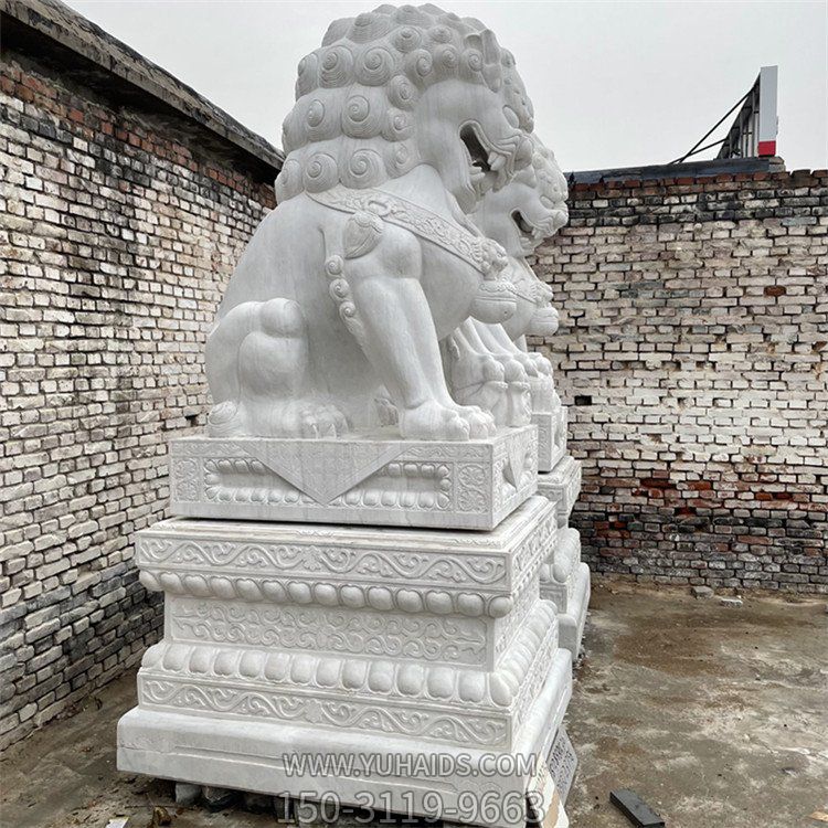 2米8高石獅子，漢白玉天安門獅子傳統(tǒng)造型雕塑