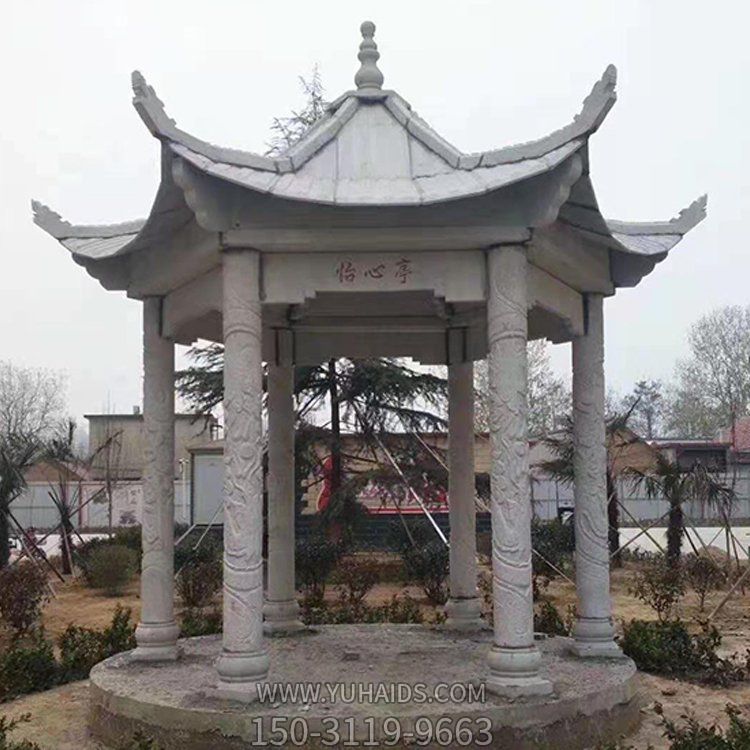 大理石石雕戶(hù)外園林景觀涼亭雕塑
