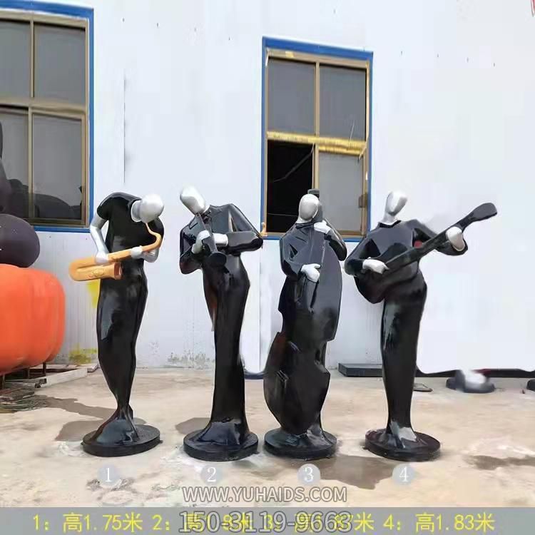 玻璃鋼戶(hù)外園林景觀(guān)抽象演奏樂(lè)器的人物雕塑