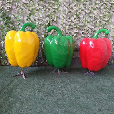 玻璃鋼仿真青椒，大辣椒植物雕塑擺件