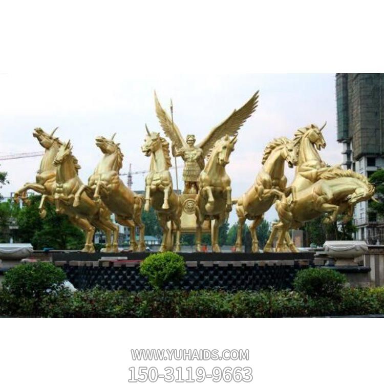 銅雕戶(hù)外廣場(chǎng)大型阿波羅戰(zhàn)馬雕塑