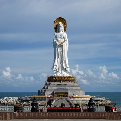 漢白玉大理石 景區(qū)戶(hù)外擺放觀音菩薩神像雕塑