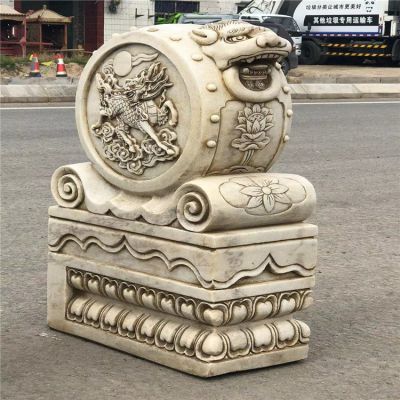漢白玉仿古石門墩，庭院大門抱鼓石