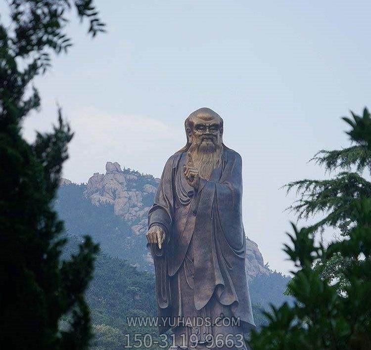 戶(hù)外大型鑄銅老子雕像，仿古做舊古代名人擺件雕塑