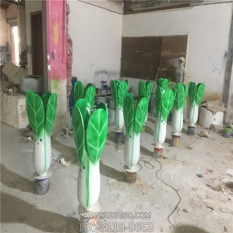玻璃鋼卡通小油菜，仿真植物雕塑