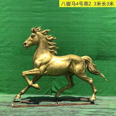 奔馬雕塑，玻璃鋼仿銅馬兒雕塑