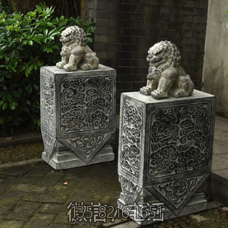 仿古石雕門(mén)墩抱鼓石