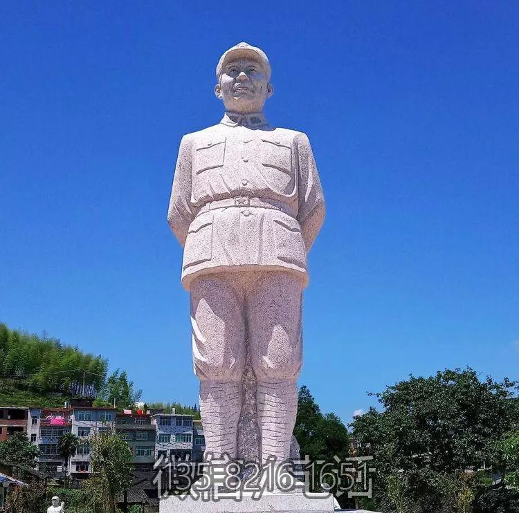 漢白玉石雕名人景觀(guān)十大元帥朱德雕塑