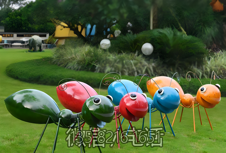 園林戶外不銹鋼昆蟲(chóng)景觀組合小品藝術(shù)裝置擺件