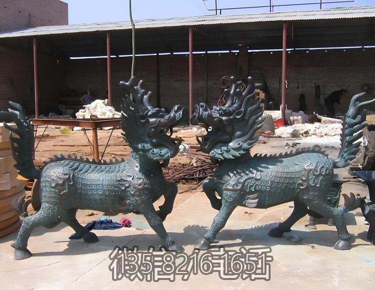 庭院別墅銅雕動(dòng)物景觀麒麟雕塑
