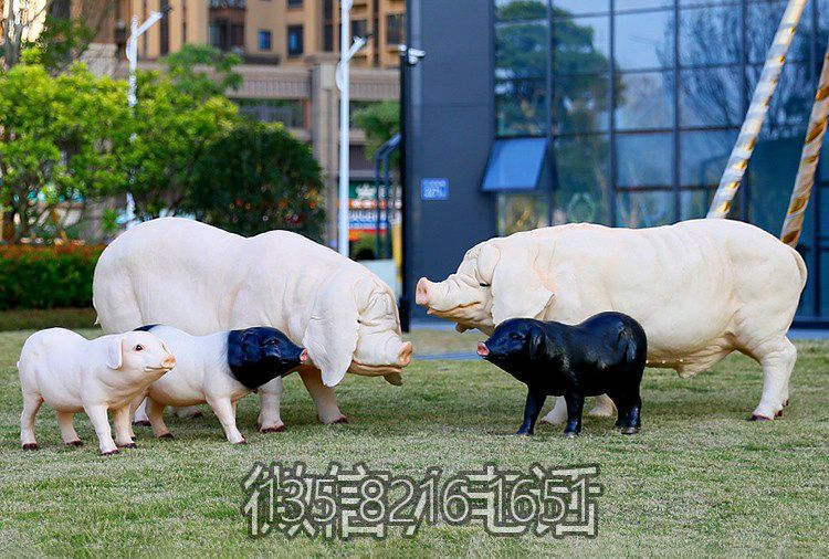 園林戶外動(dòng)物景觀擺件玻璃鋼仿真動(dòng)物十二生肖豬雕塑