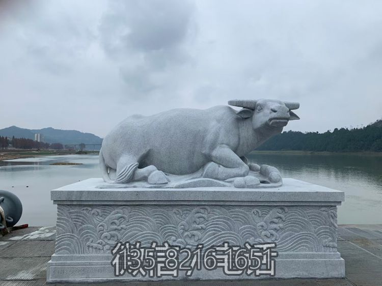 鎮(zhèn)水水牛花崗巖石雕動(dòng)物雕塑