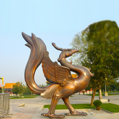 戶外園林大型動(dòng)物景觀擺件神獸四大神獸之一朱雀雕塑