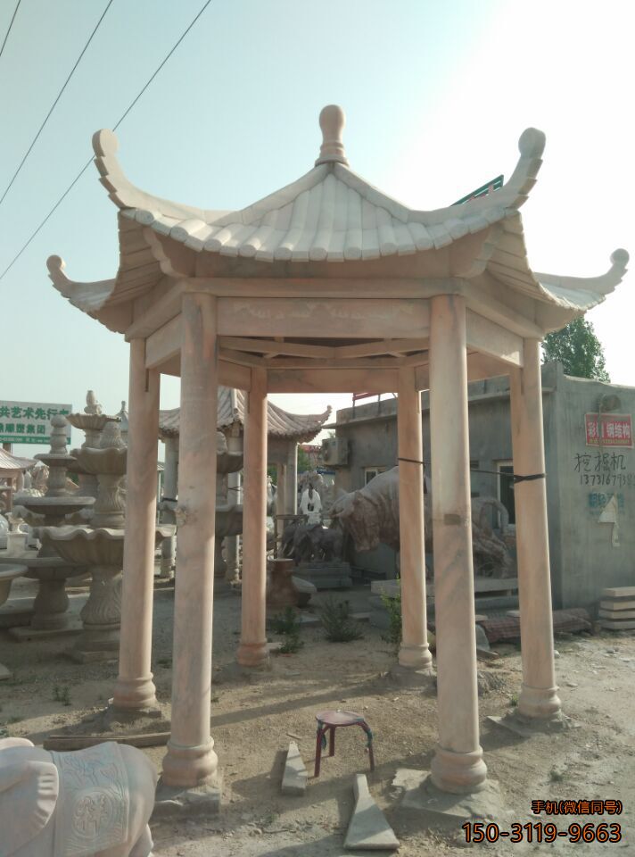 晚霞紅單層、單檐、加厚、六角涼亭